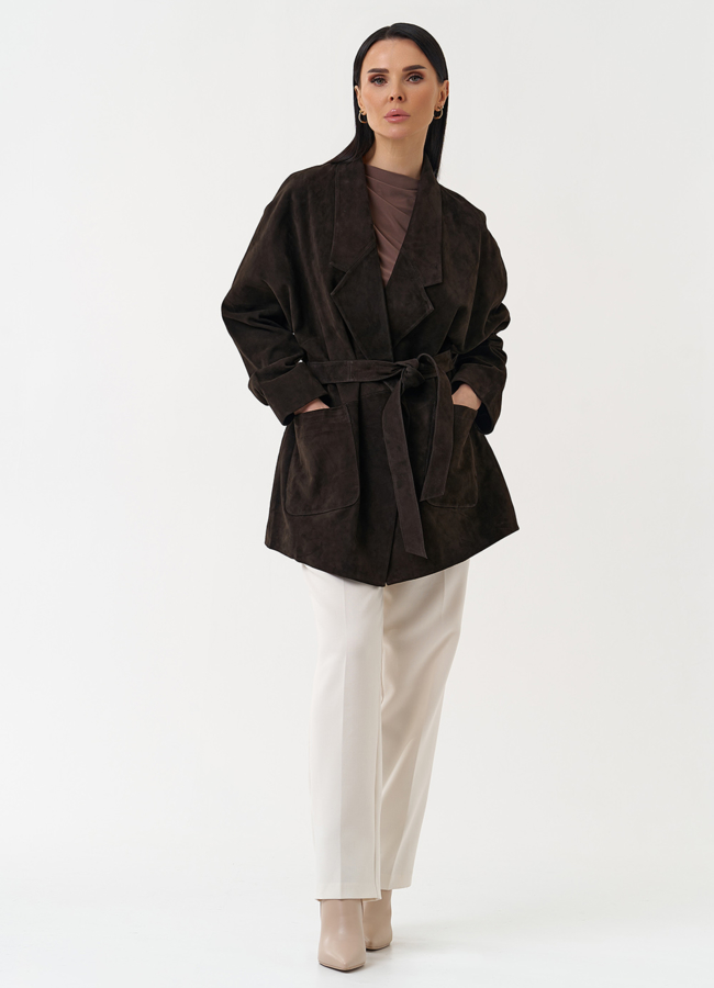 Куртка из натуральной замши коричневого цвета модель № 30400 универмаг малина Куртка из натуральной замши коричневого цвета модель № 30400 универмаг малина