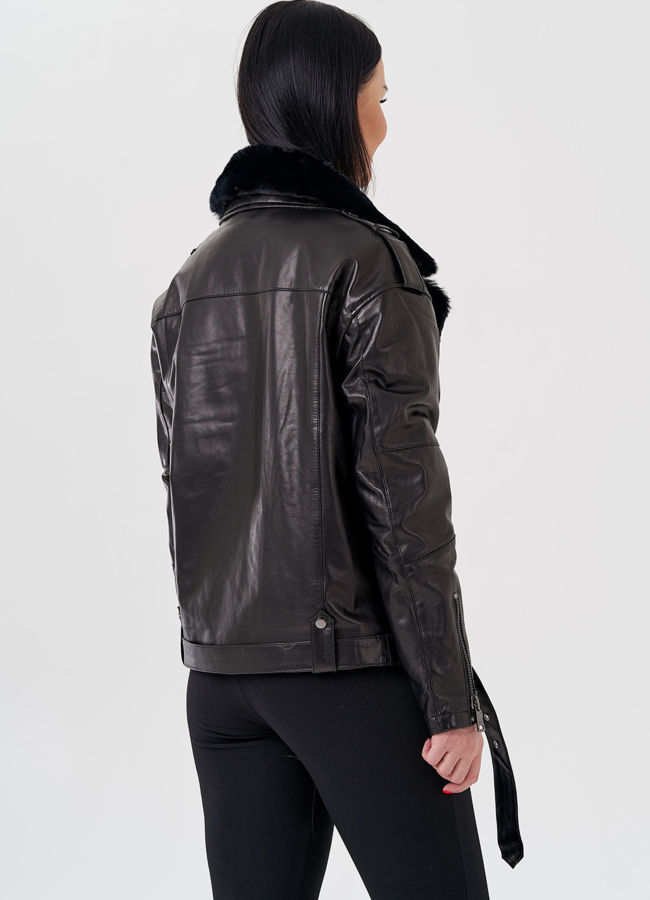 Женская куртка - косуха из натуральной кожи модель № 24083 универмаг малина