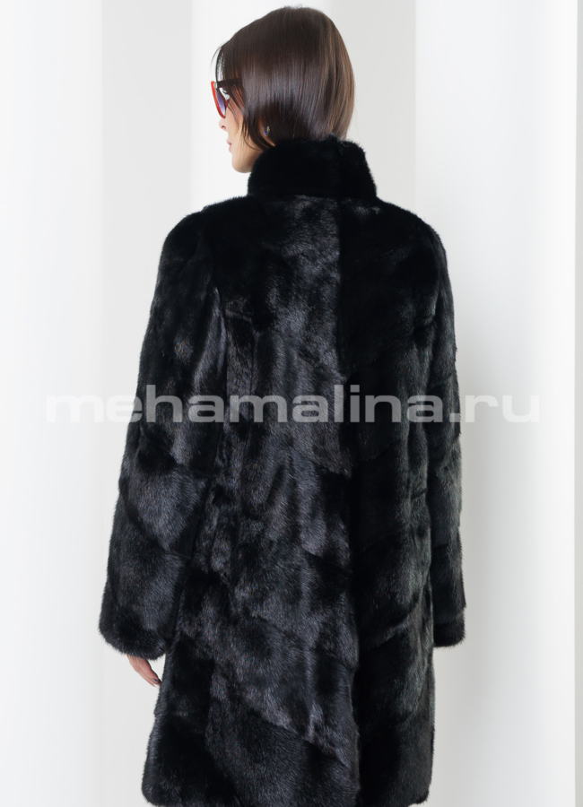 Норковая шуба черного цвета модель № S-437 в рассрочку