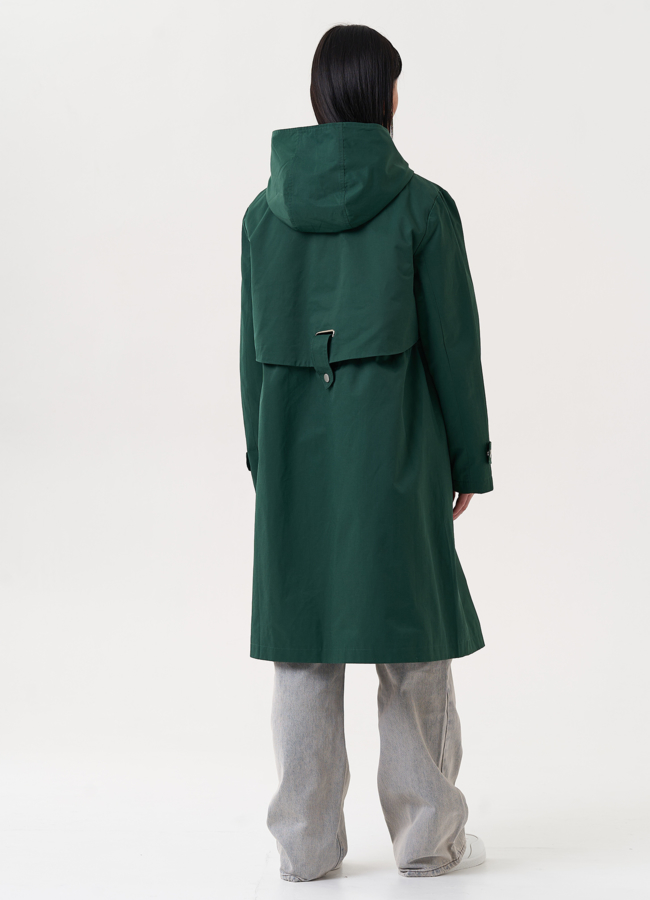 Плащ зеленого цвета с капюшоном модель № 2362 универмаг малина