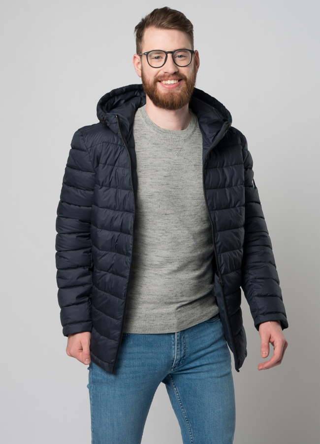 Мужская утепленная куртка с капюшоном модель № M9033 универмаг малина