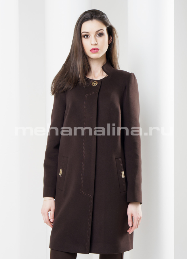 Пальто кашемир модель № BP-48 меха малина