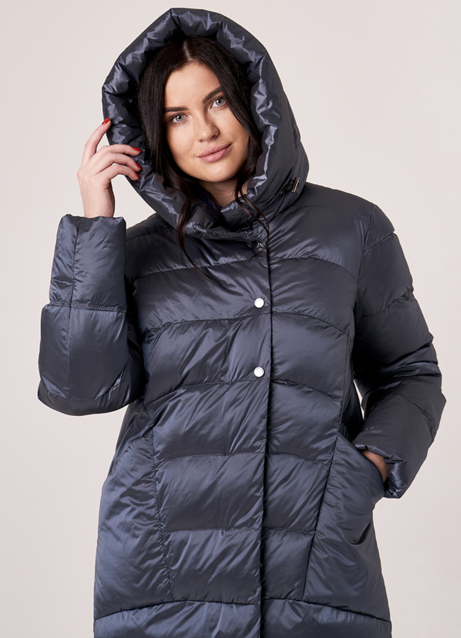 Зимняя женская куртка в сером цвете модель № 3159 универмаг малина