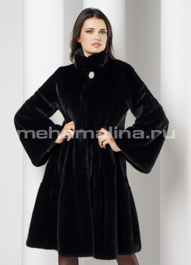 Шуба из греческой норки модель № S-645 меха малина