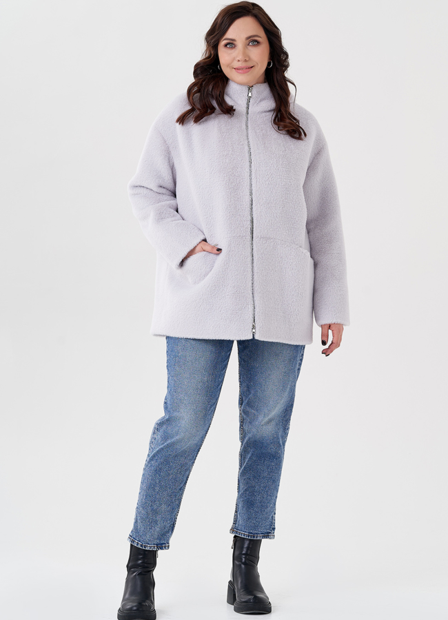 Женское укороченное пальто с капюшоном модель № 23900 в рассрочку