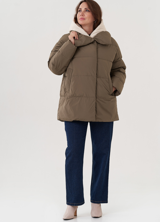 фото Женский пуховик с капюшоном  модель № 25565