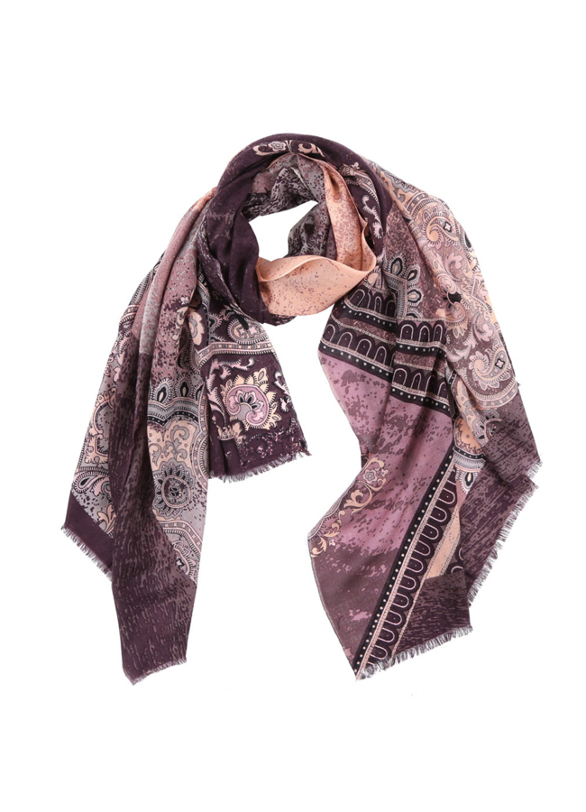 Женский шарф модель № А-27 меха малина