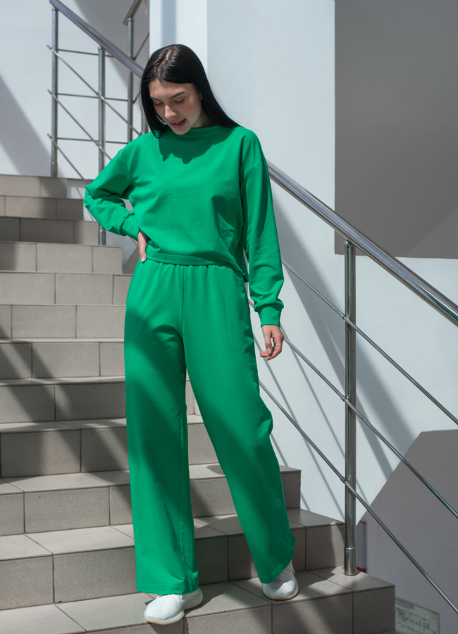 Джемпер женский зеленого цвета с длинным рукавом модель № 22918 универмаг малина