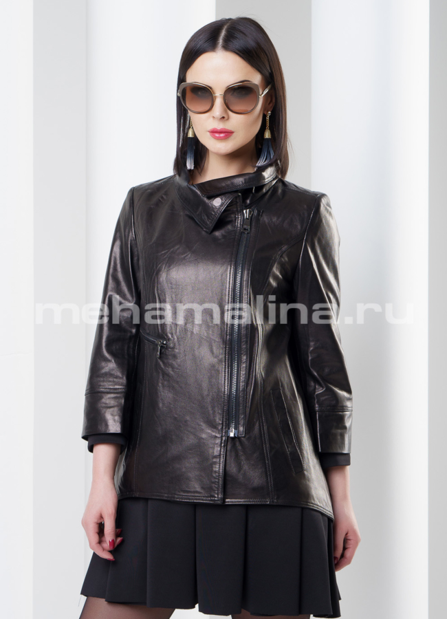 Удлиненная куртка модель № 706 меха малина