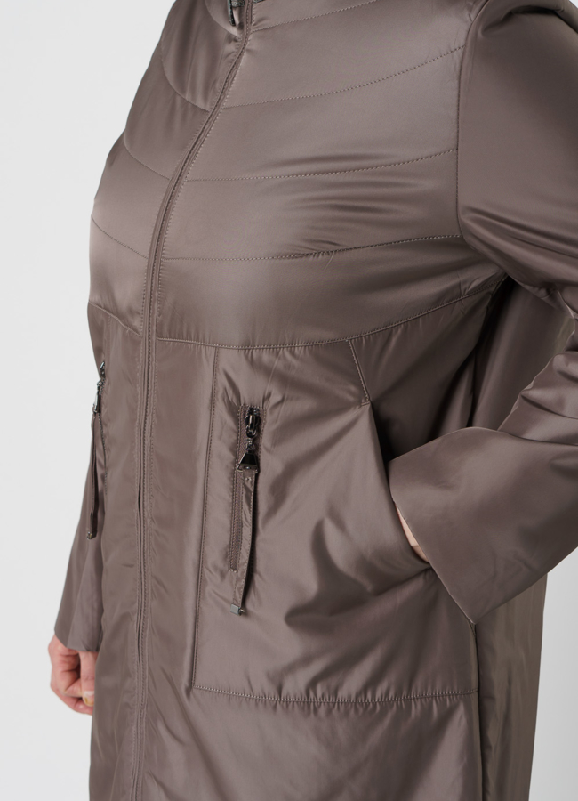 Полупальто женское серого цвета модель № 20680 универмаг малина