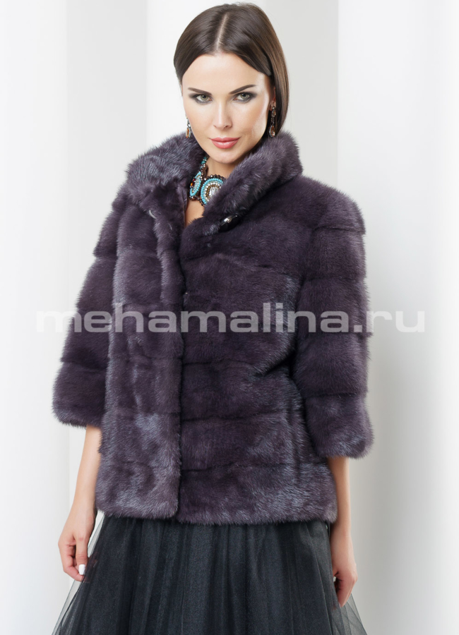 Укороченная норковая шуба модель № S-441 универмаг малина