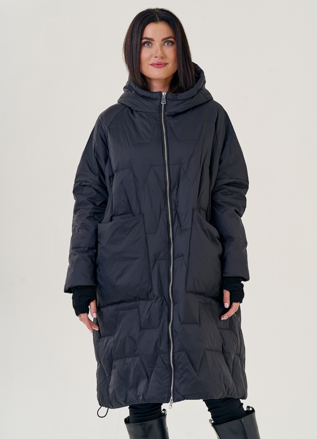 Женский пуховик оверсайз  модель № 23227 универмаг малина