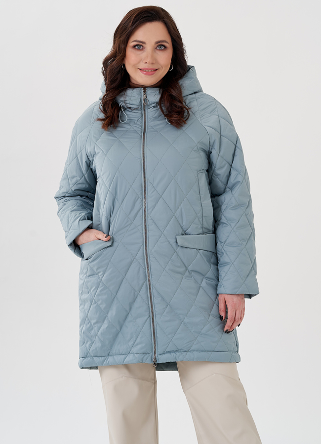 фото Женское полупальто с капюшоном  модель № 23937