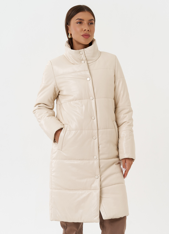 Пуховик из эко кожи на био пухе модель № 27704 в рассрочку Пуховик из эко кожи на био пухе модель № 27704 в рассрочку