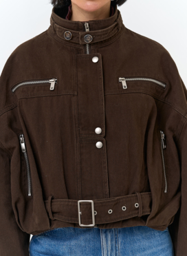 Женская короткая джинсовая куртка