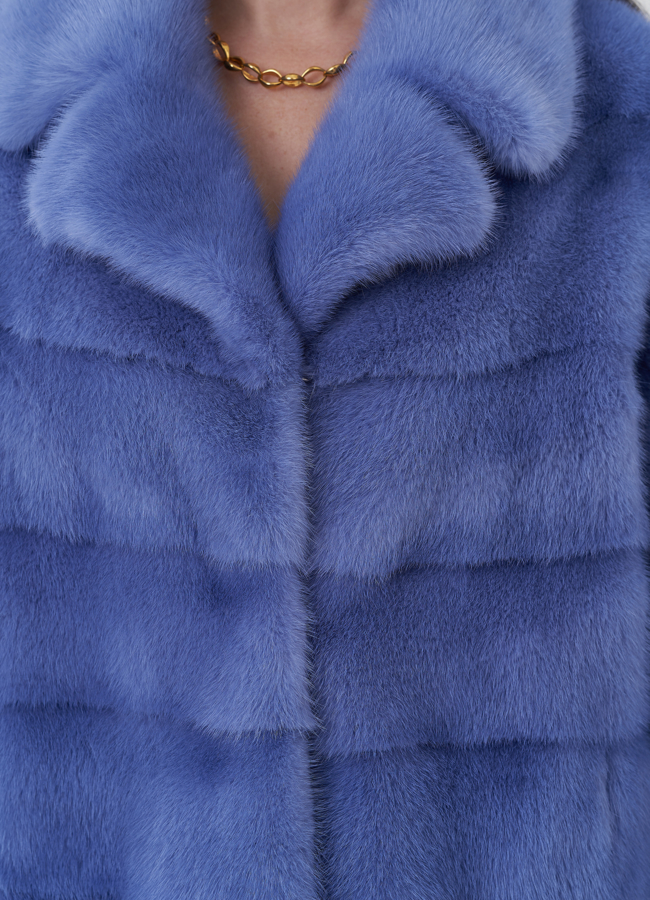 Норковая шуба с английским воротником  модель № 24661 в рассрочку