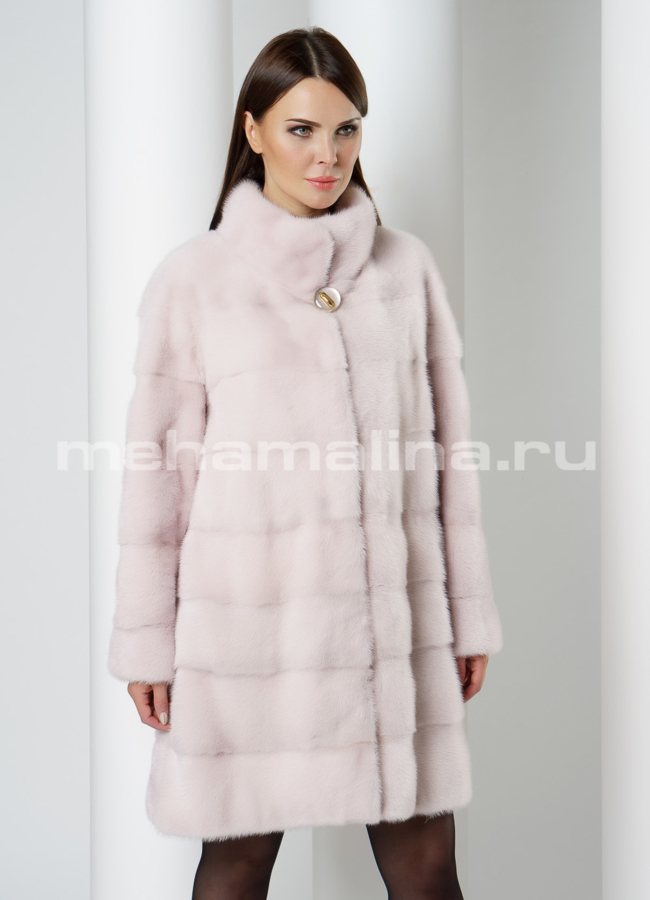 Шуба норка модель № S-639 меха малина