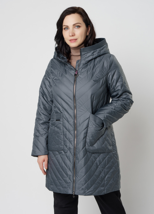 Полупальто женское зеленого цвета модель № 20669 в кредит