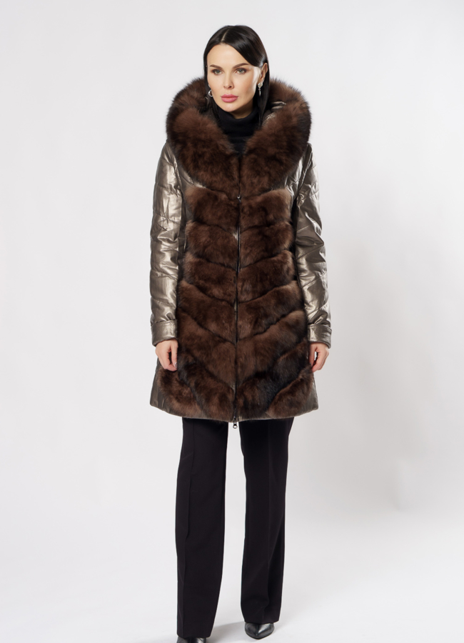 фото Пуховик с мехом модель № 15559
