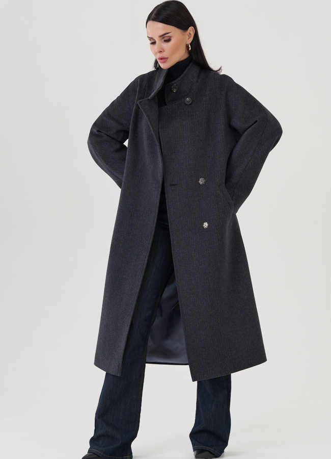 Пальто женское в цвете графит модель № 24756 универмаг малина