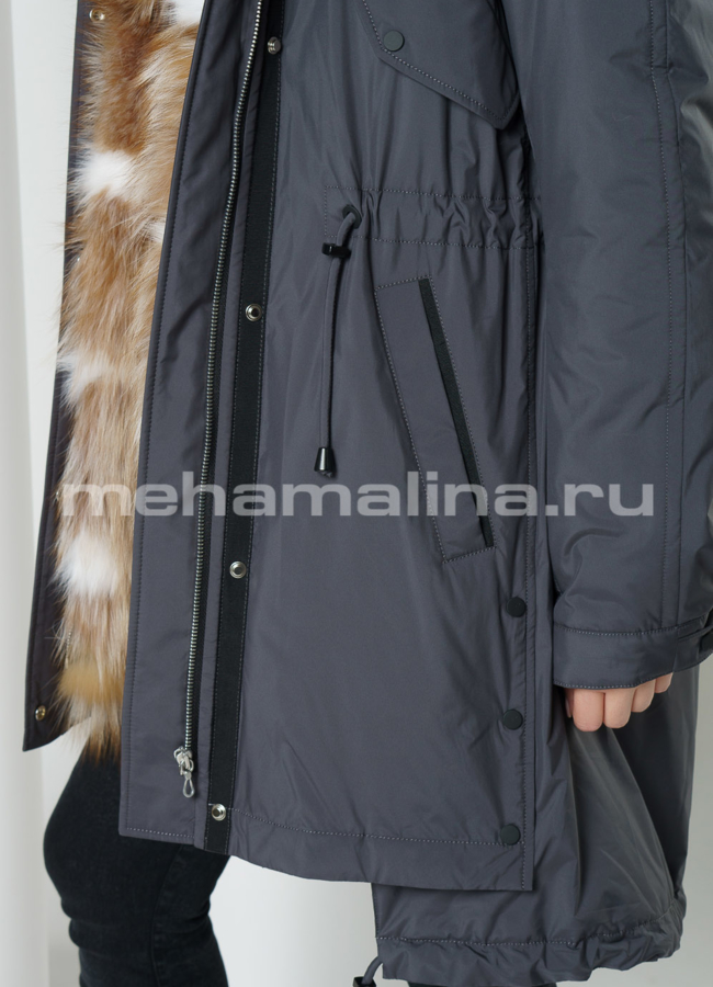 Женская парка в цвете графит модель № 959 универмаг малина