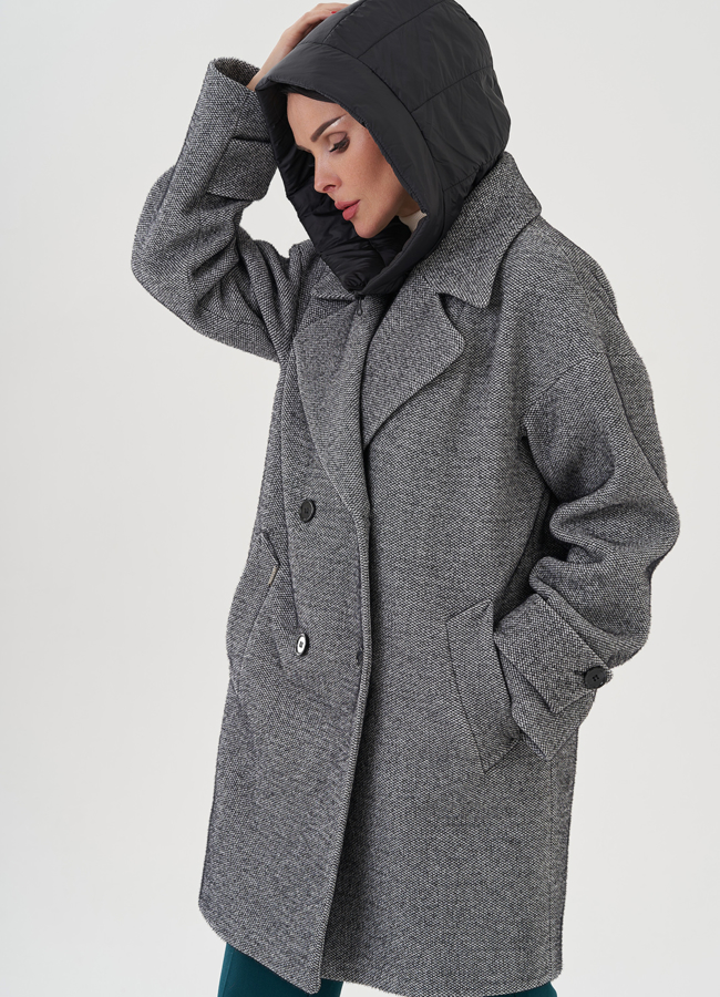 Полупальто женское с капюшоном модель № 82091 универмаг малина