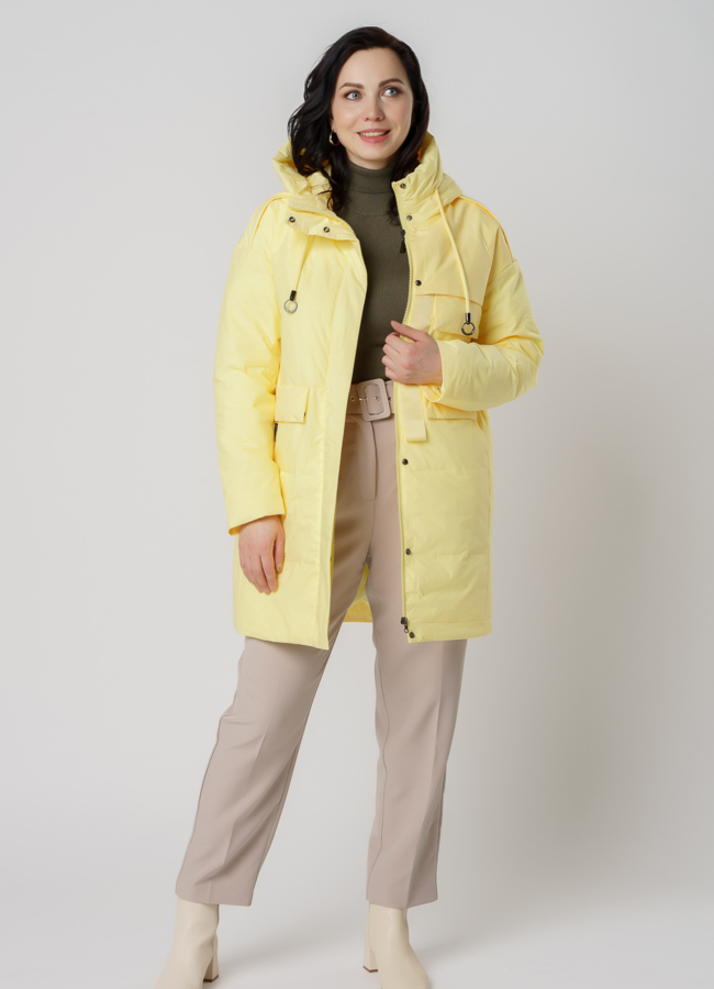 Полупальто женское желтого цвета модель № 315 универмаг малина