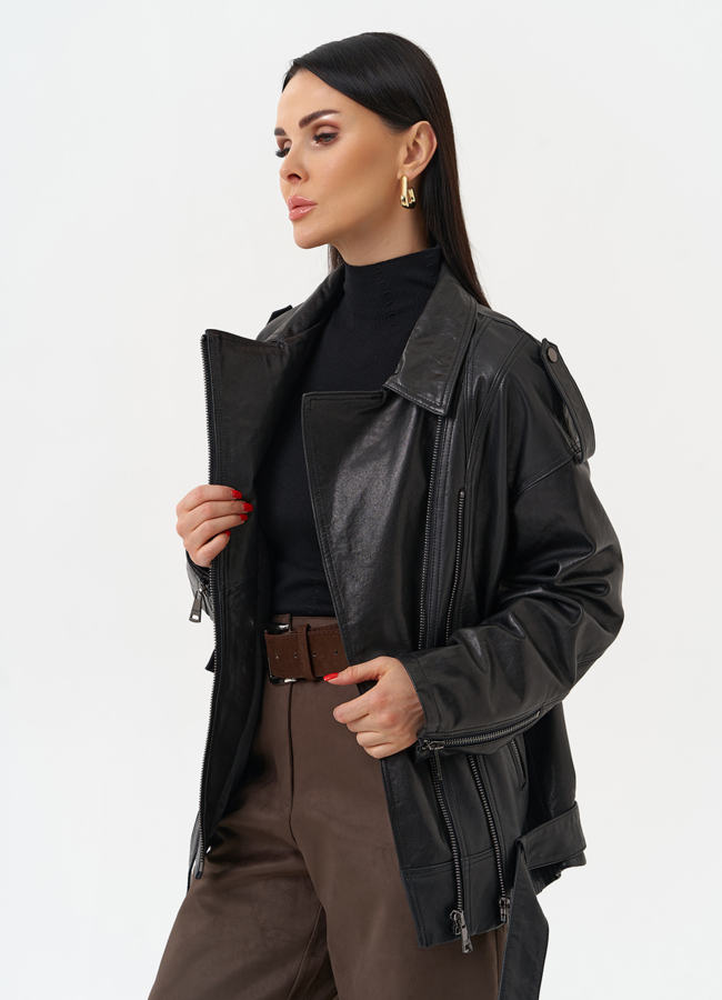 Куртка косуха из натуральной кожи модель № 30161 универмаг малина