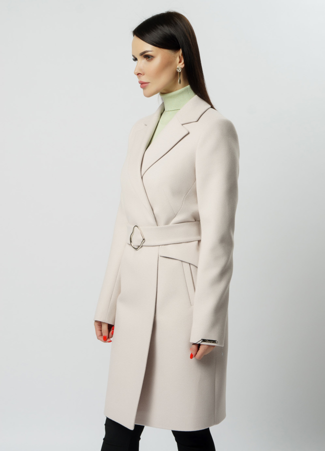 Женское пальто в цвете жемчуг модель № 20559 универмаг малина