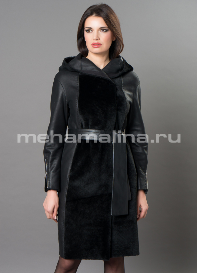 Дубленка Emilia Rinzi модель № 1414-100 меха малина