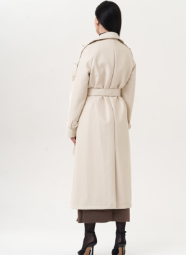 Удлиненный тренч из эко кожи