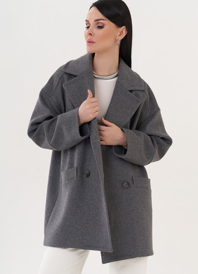 Двубортное пальто-пиджак модель № 27099 в рассрочку