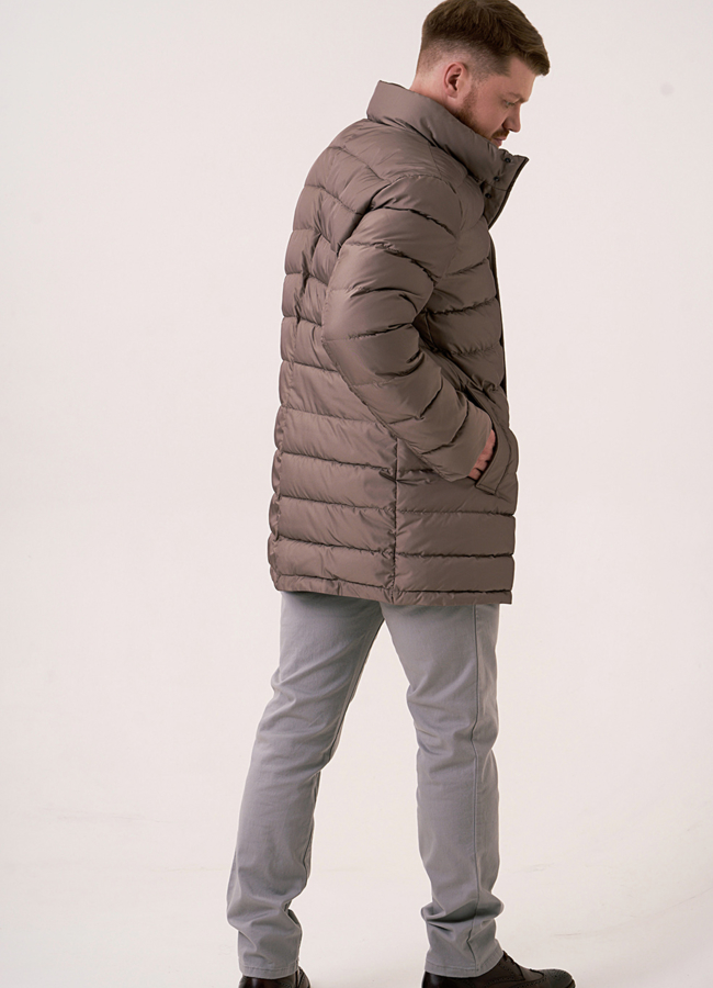 Мужской пуховик на пуговицах со стойкой модель № 3254 универмаг малина