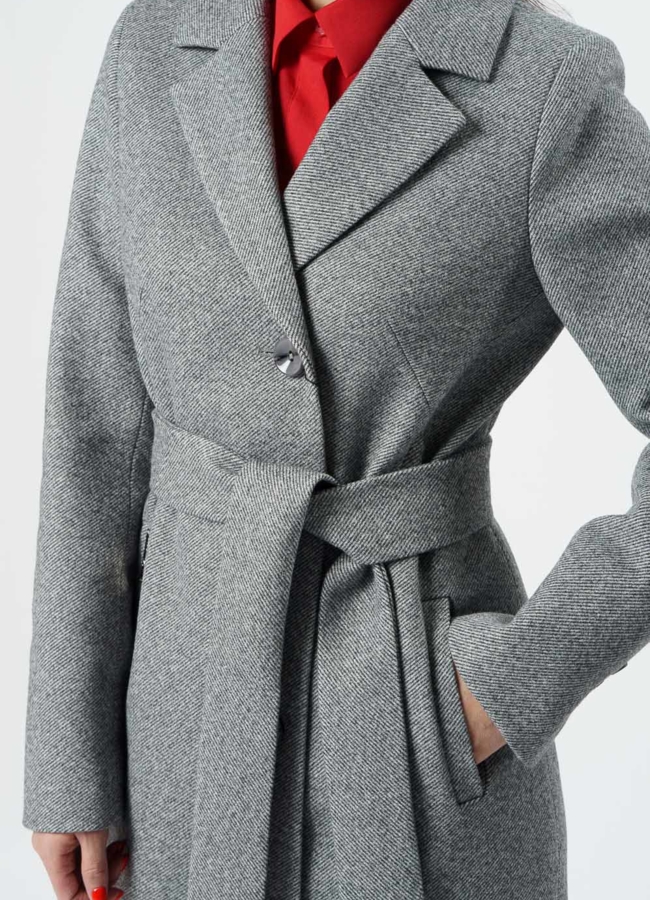 Женское приталенное пальто модель № 21825 универмаг малина