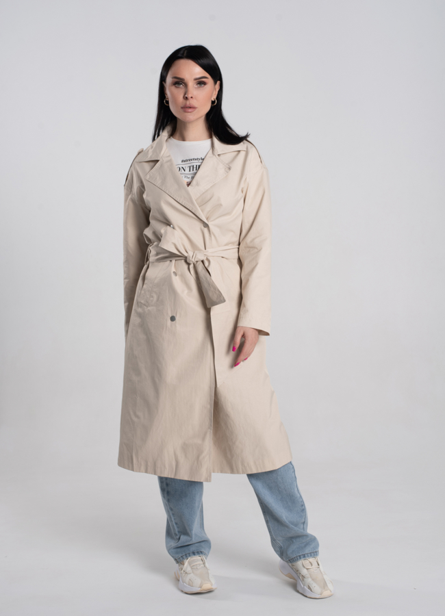 Плащ женский с английским воротником   модель № 24550 меха малина