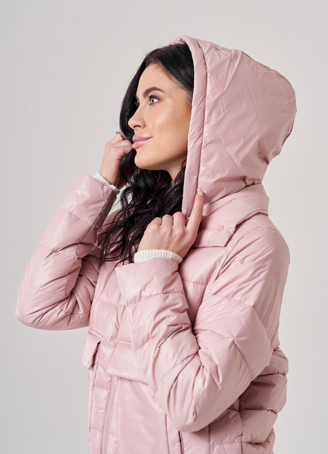 Укороченная женская куртка розового цвета модель № 9065 универмаг малина
