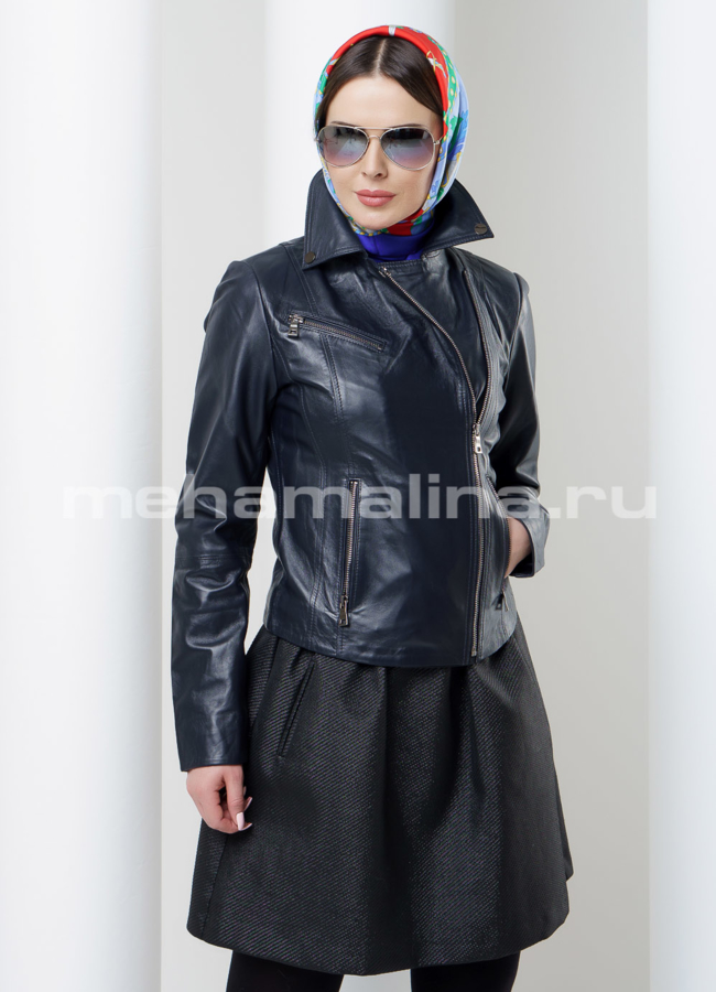 Кожаная куртка модель № K-353 универмаг малина