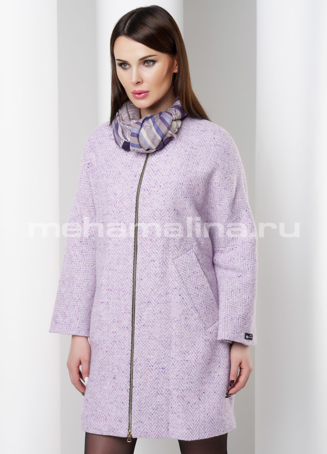 Пальто Samange модель № 4962 меха малина