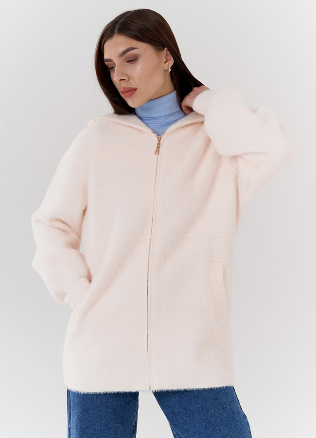 Женский кардиган с капюшоном  модель № 22512 универмаг малина