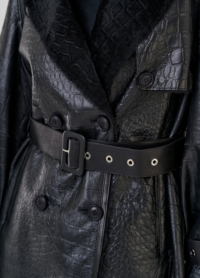 Дубленка из натурального меха под пояс модель № 847023 в кредит