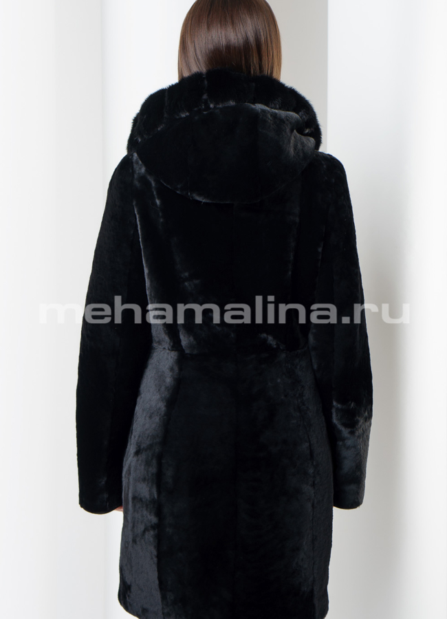 Шуба черного цвета модель № S-559/1 в кредит