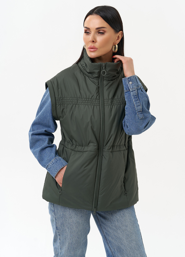 Женская утепленная куртка со съемными рукавами модель № 30010 универмаг малина