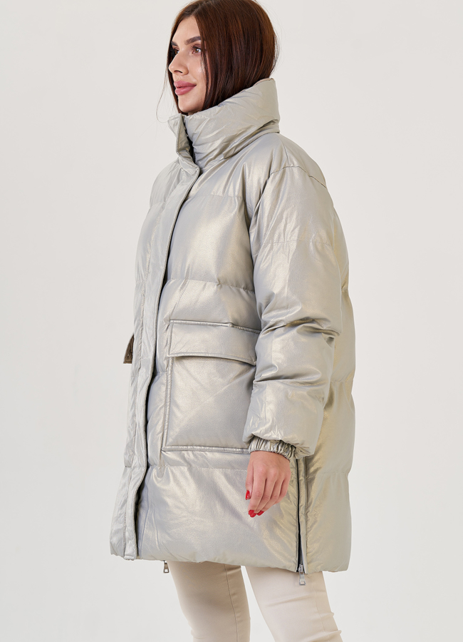 Женский эко пуховик свободного кроя Malina Siberian модель № 23438 универмаг малина