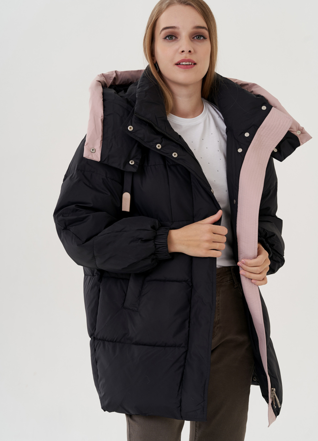 Женский пуховик с капюшоном  модель № 25026 в кредит