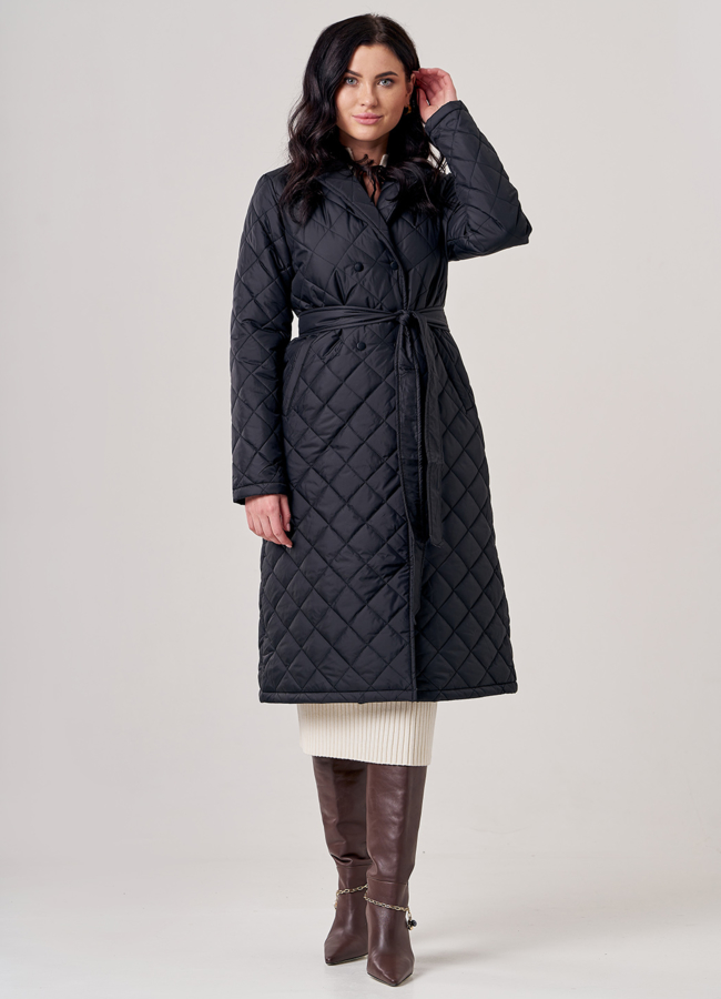 фото Плащ женский черного цвета модель № 1108