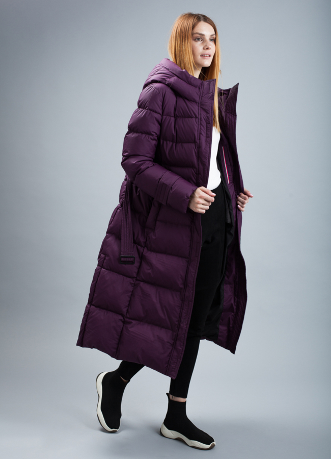 Пуховик женский на биопухе модель № П-314 универмаг малина
