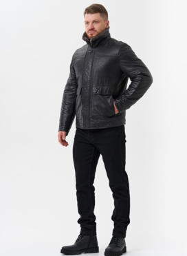 Куртка из натуральной кожи с отделкой из мутона