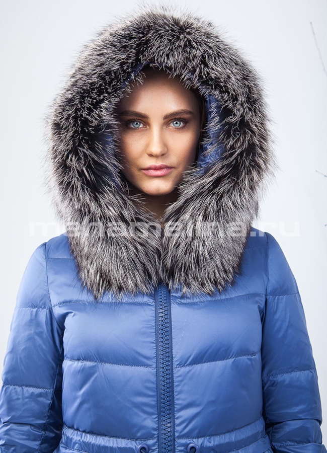 Пуховик с чернобуркой  модель № П-196 в кредит