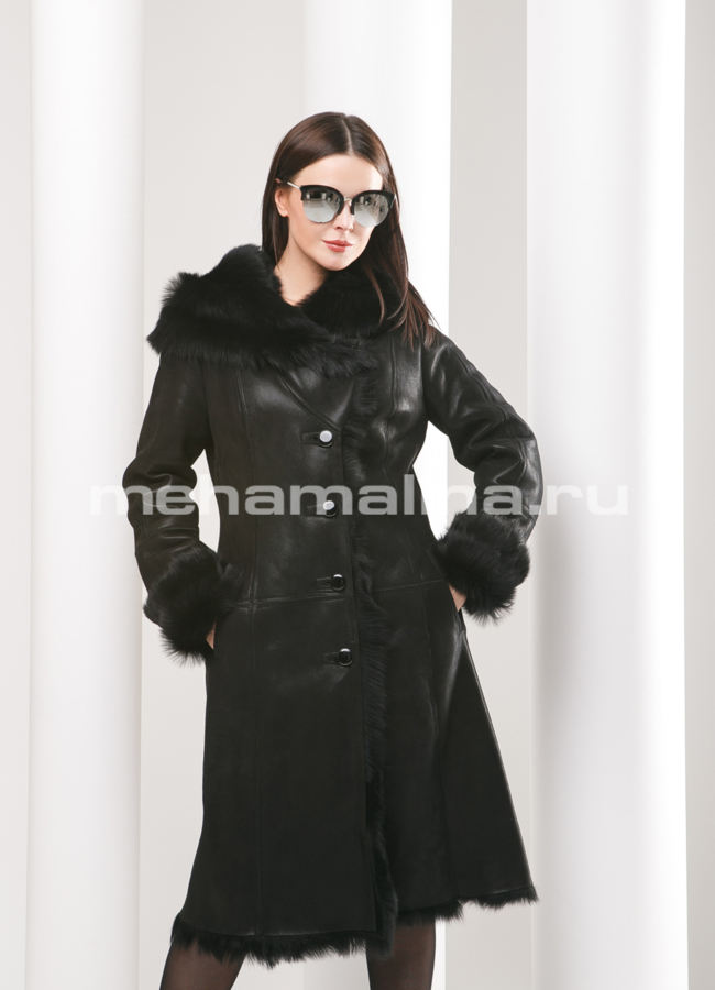 фото Дубленка на пуговицах модель № D-171