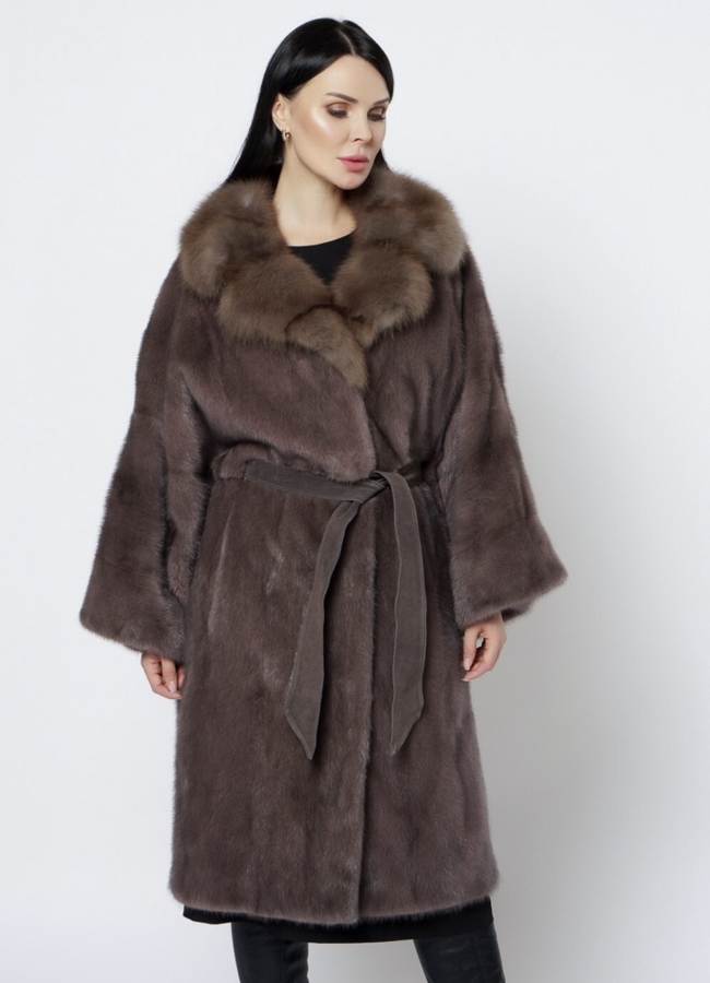 Шуба с английским воротником из куницы модель № 1205 универмаг малина